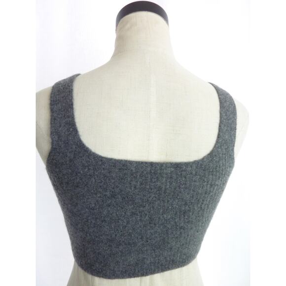 NWT Everlane Wool Blend Crop Tank Top Cami in Dark Grey M - Picture 3 of 9